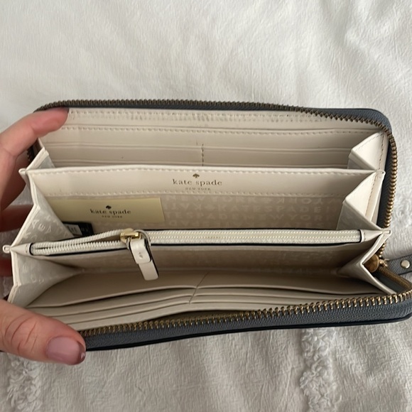 KATE SPADE wallet. Silver. Lightly used. - Picture 2 of 2